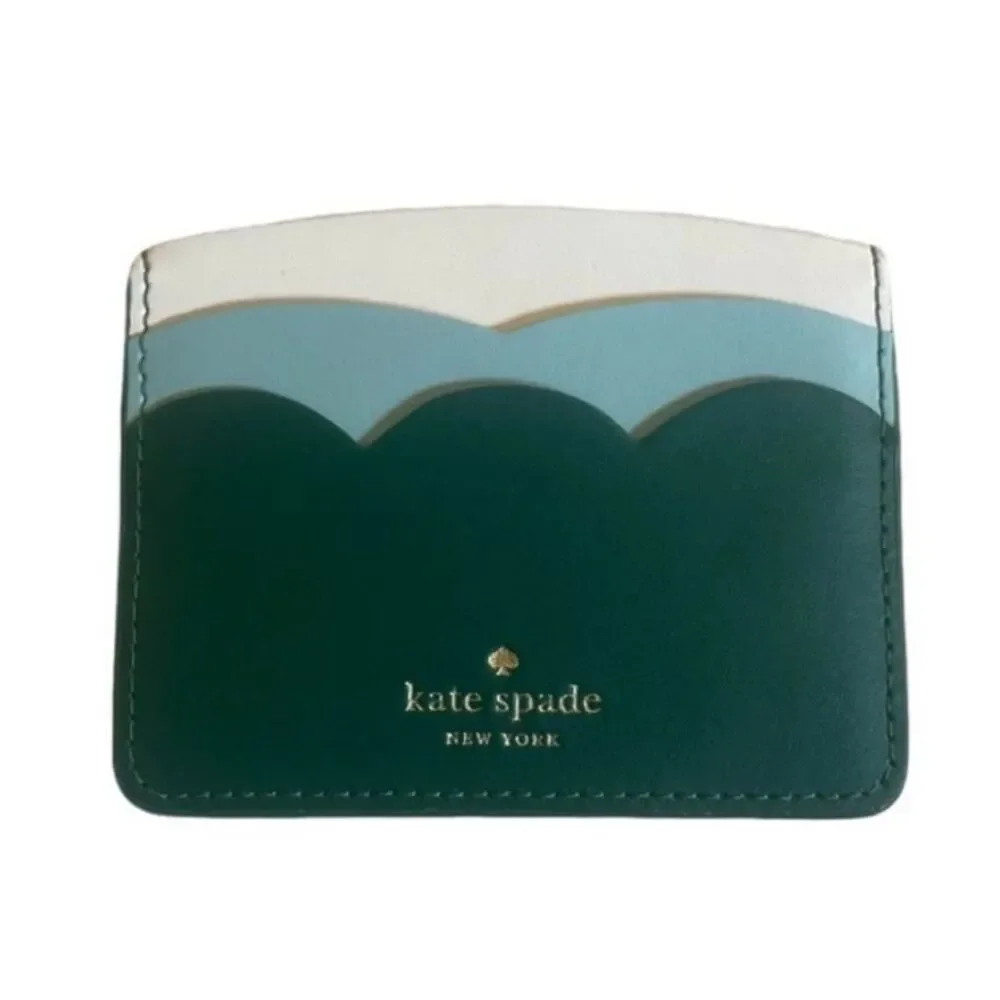 Kate Spade Gemma Cloud Mist Smooth Leather Small Dual-Sided Slim Card Holder
